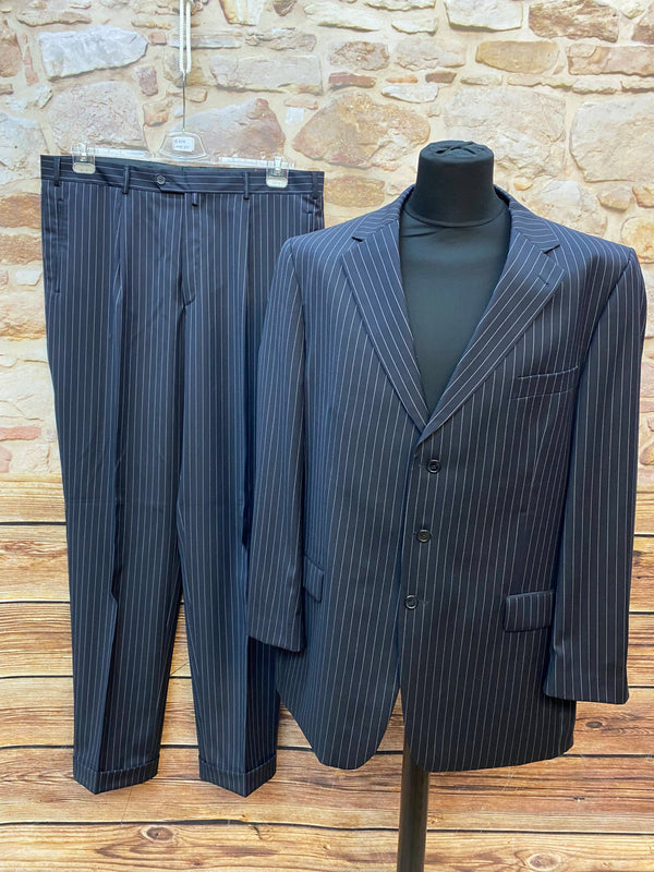 „Nadelstreifenanzug dunkelblau Gr. 110 mit Sakko und Hose im klassischen Business-Stil“