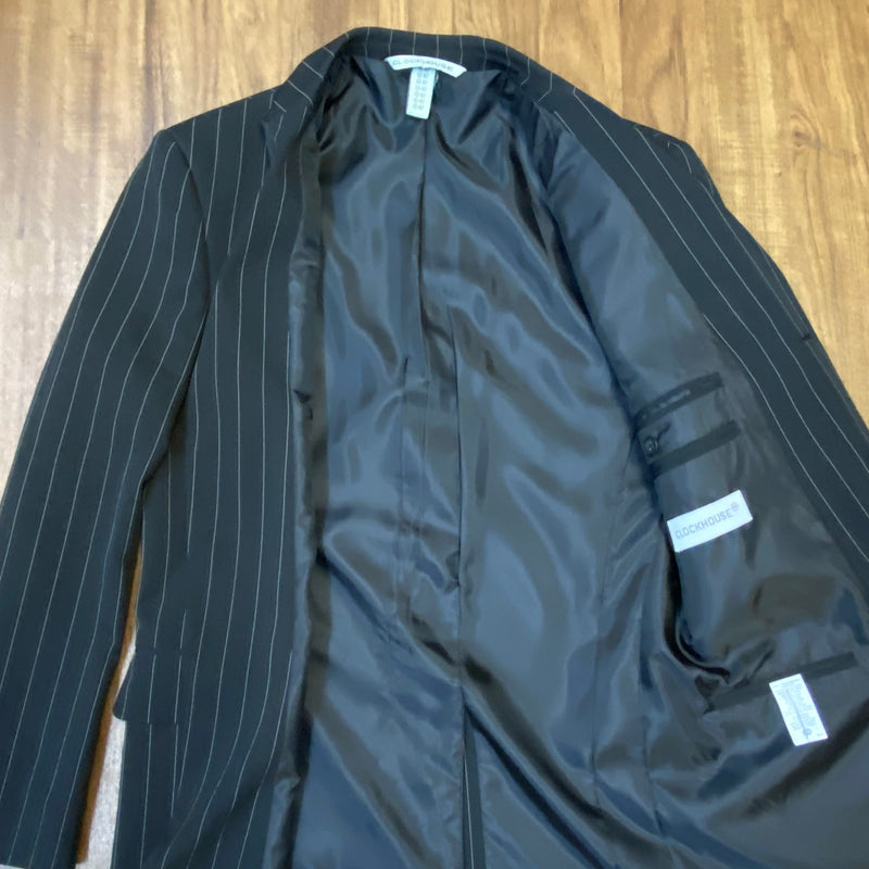 Schwarzer Herren Nadelstreifenanzug von Clockhouse C&A in Größe 42 mit Sakko und Hose. Ansicht 3