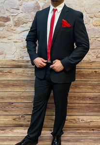 2teiliger gestreifter Anzug Nadelstreifen 20er Jahre Stil Al Capone Gr.54