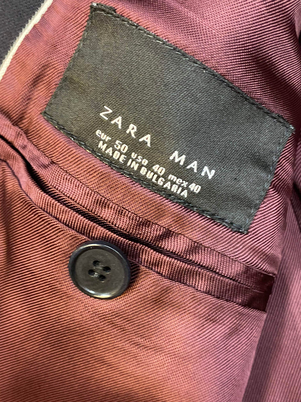 Zara Man Markenetikett im Nadelstreifen-Sakko aus Wolle