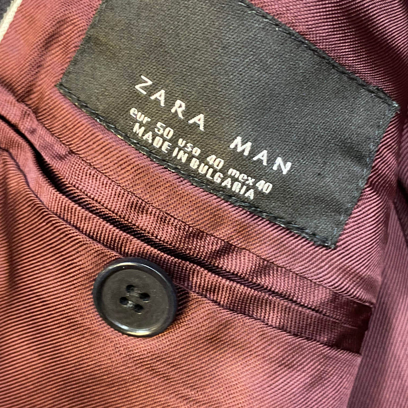 Zara Man Markenetikett im Nadelstreifen-Sakko aus Wolle
