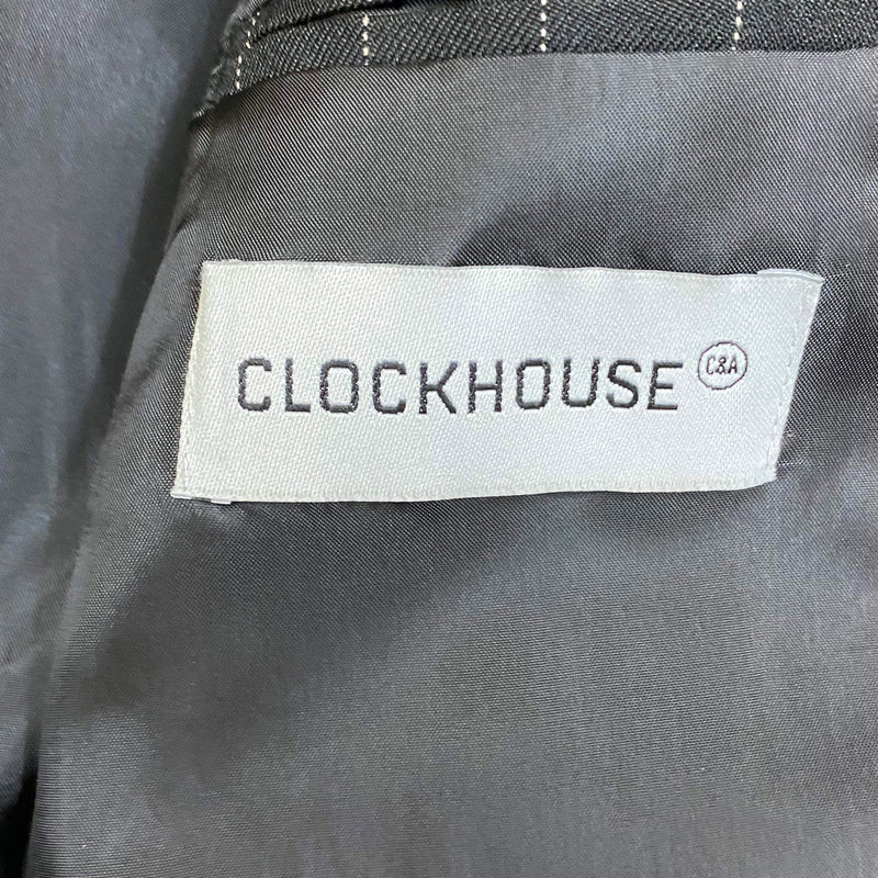 Clockhouse Markenetikett im schwarzen Nadelstreifen-Sakko Herren Gr. 50