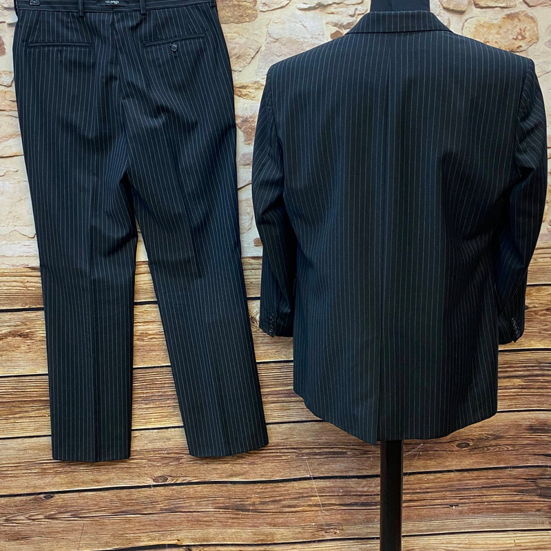 Schwarzer Nadelstreifenanzug Herren Gr. 50 mit Sakko und Hose