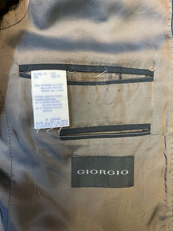 Innenansicht Giorgio Nadelstreifen Sakko mit Materialetikett und Futter