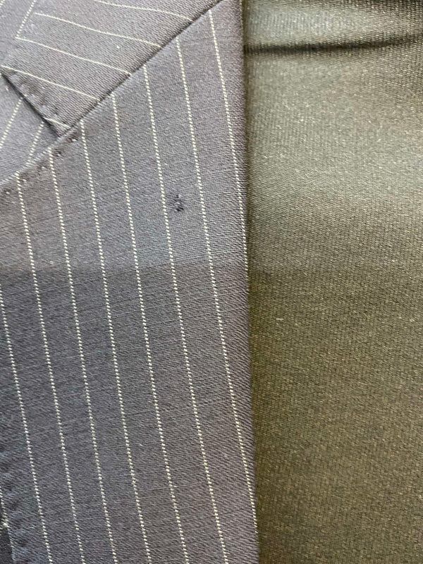 Vintage Nadelstreifen-Anzug Dunkelblau – Gr. 48