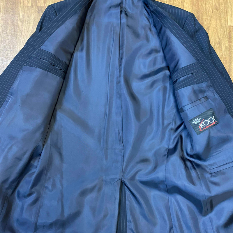 Vintage Nadelstreifen-Anzug Dunkelblau – Gr. 48