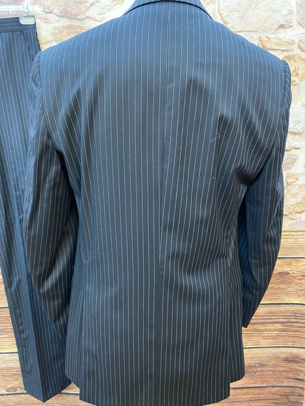 Vintage Nadelstreifen-Anzug Dunkelblau – Gr. 90