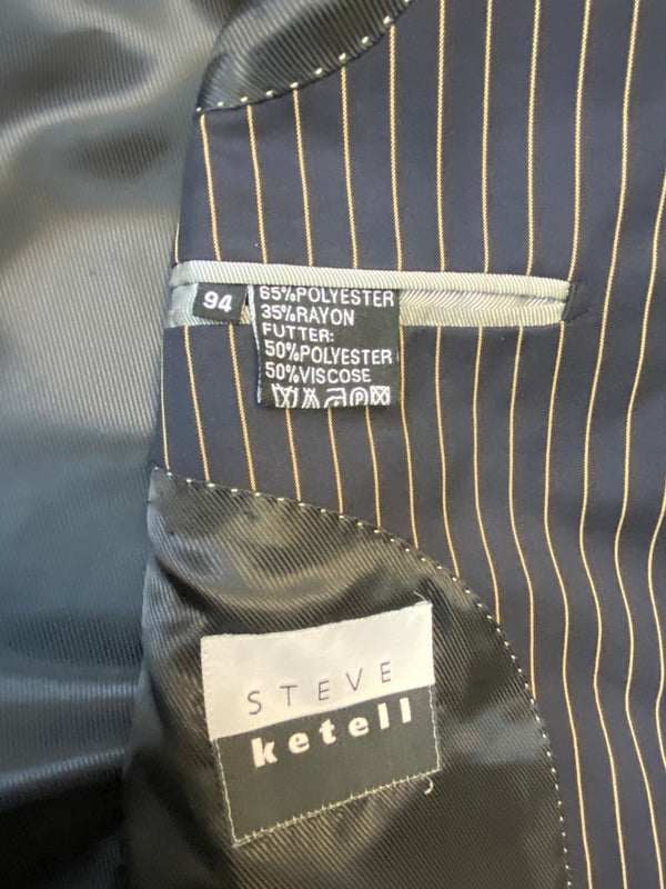 Vintage Nadelstreifen Anzug – Gr. 94 – Dunkelblau