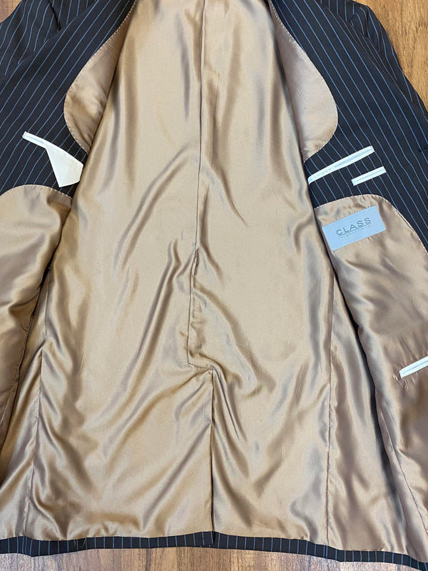 Vintage Nadelstreifen-Anzug Braun – Gr. 106