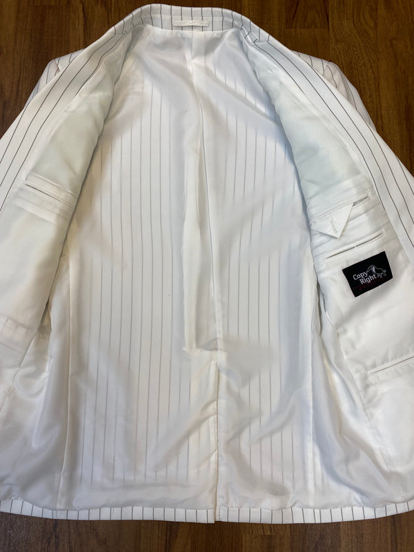 Vintage Nadelstreifen-Anzug Weiß | Gr. 42