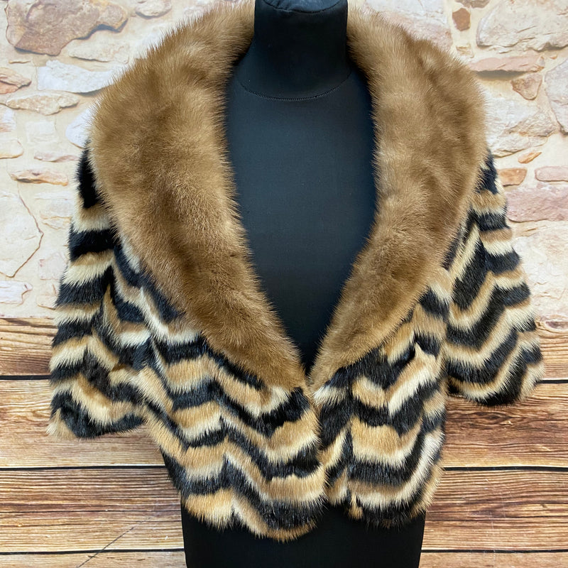 Pelzcape Cape Nerz True Vintage, Fell Pelz Gr.S