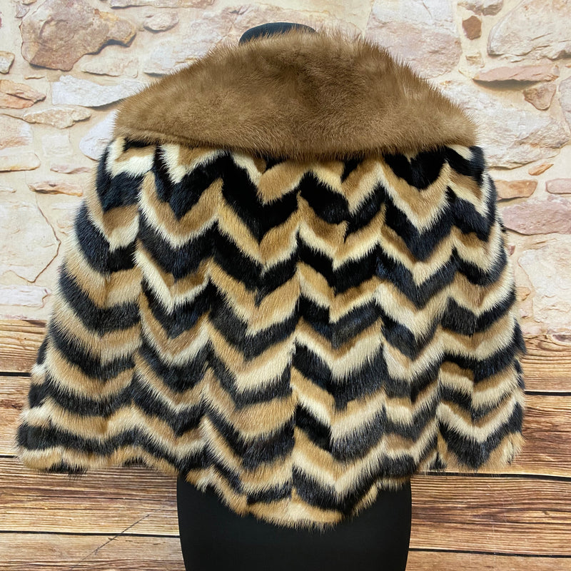 40er Jahre Pelzcape Cape Nerz True Vintage, Fell Pelz Gr.S