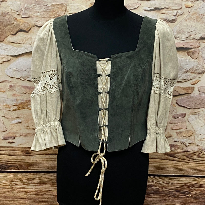 Entdecke Eleganz im Vintage-Stil: Trachtenoberteil aus Wildleder – Größe 42