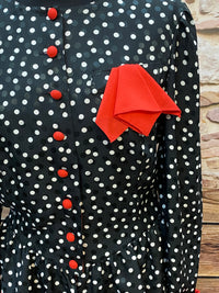 Vintage-Kostüm mit Polka-Dot-Muster Gr.38