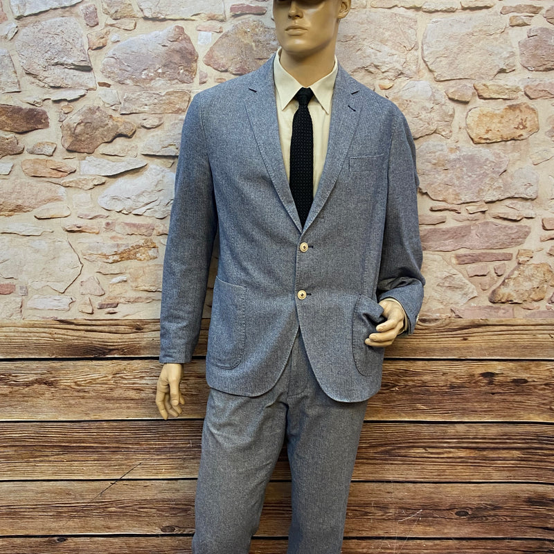 Komplettes 1920er Peaky Blinders Outfit in Grau – Anzug, Hemd, Strickkrawatte und Schiebermütze, Größe 54