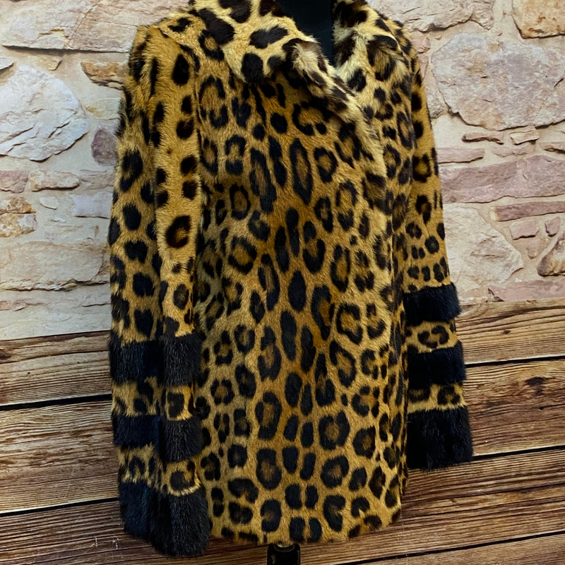 Vintage Leopard Pelzjacke Gr.S Unikat Echtpelz