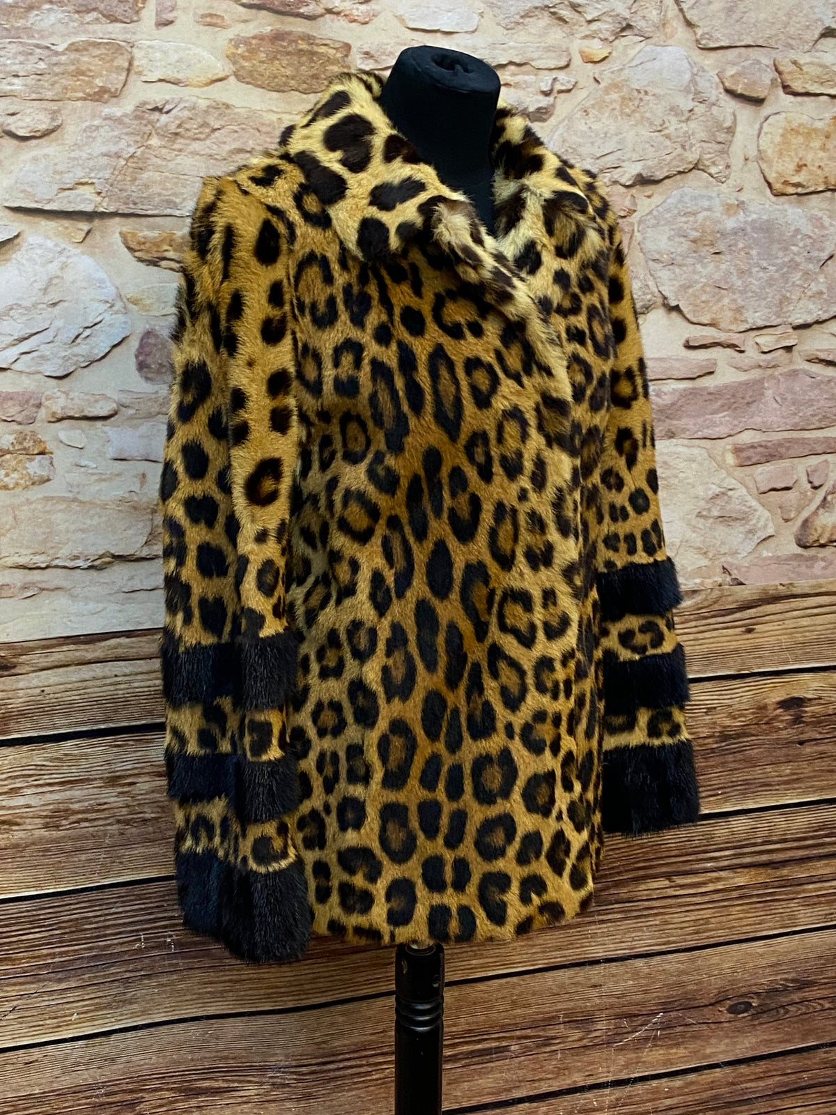 Vintage Leopard Pelzjacke von Sylystyle Gr.S Unikat Echtpelz