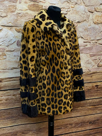 Vintage Leopard Pelzjacke Gr.S Unikat Echtpelz