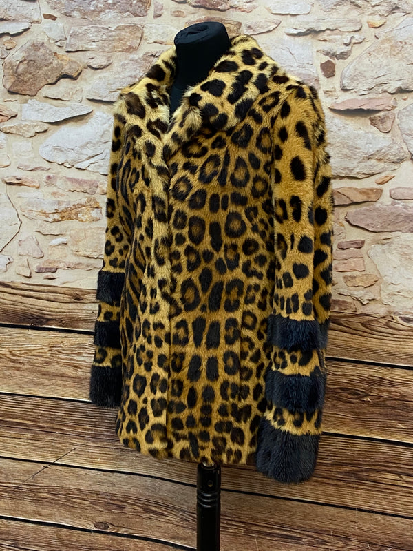 Leopard Felljacke Mantel Leo Print Parka Mit Leo Fell Leomantel