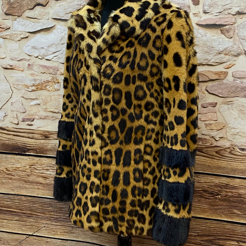 Vintage Leopard Pelzjacke Gr.S Unikat Echtpelz