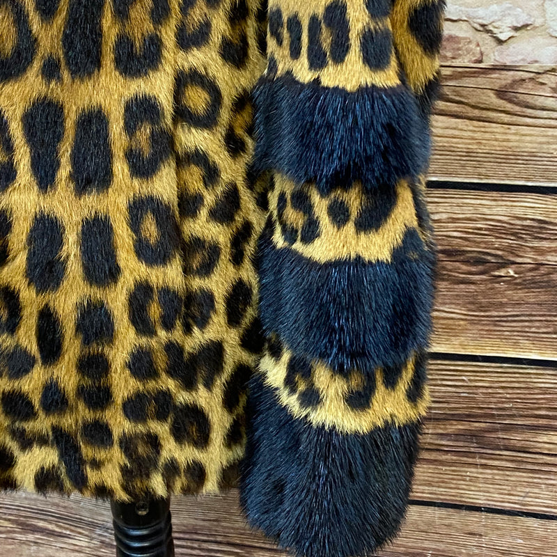 Vintage Leopard Pelzjacke Gr.S Unikat Echtpelz
