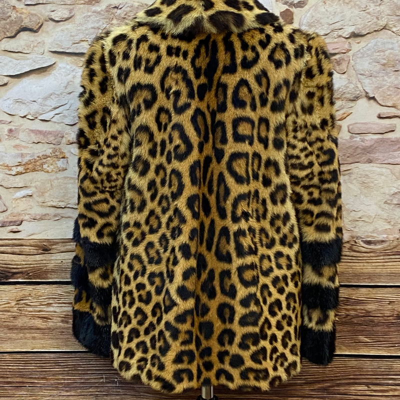 Vintage Leopard Pelzjacke Gr.S Unikat Echtpelz