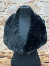 Kunst-Pelzkragen, Vintage Stola, Kragen, Fell, Pelz, Fake Fur, Schwarz