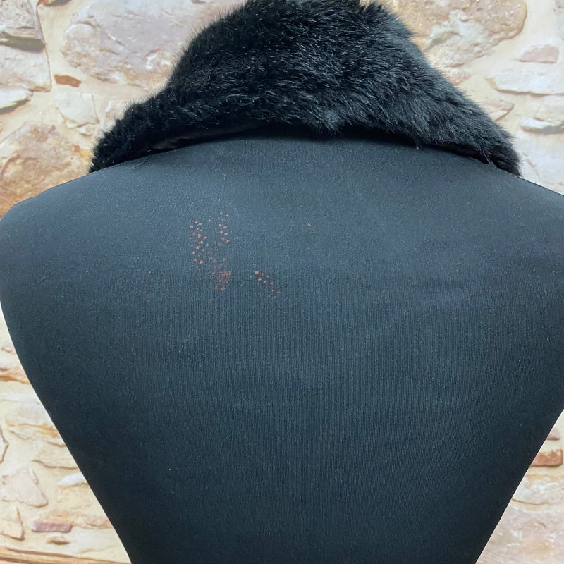 Kunst-Pelzkragen, Vintage Stola, Kragen, Fell, Pelz, Fake Fur, Schwarz