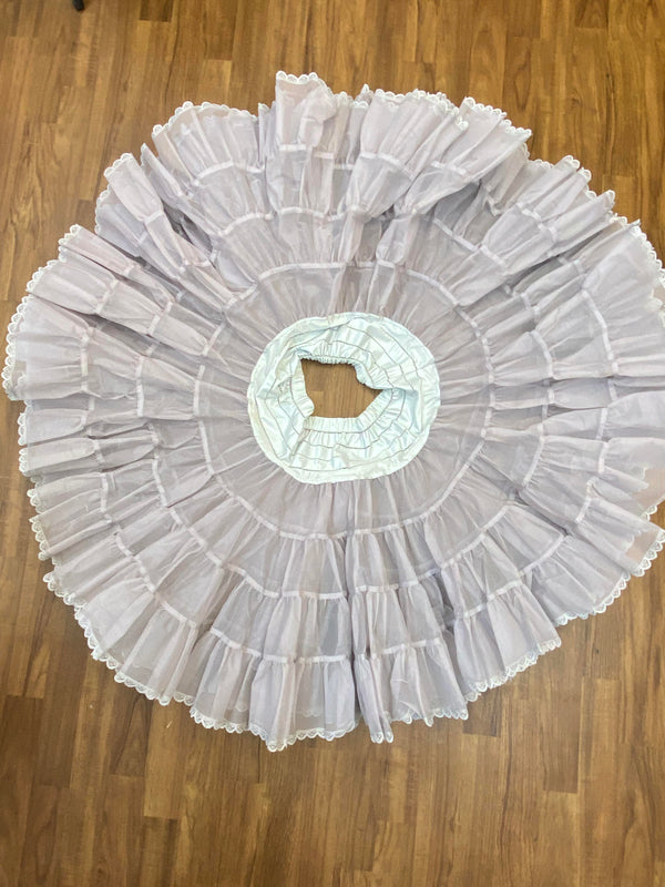 Vintage Petticoat – grauer, tellerweiter Unterrock (Gr. 38–42), 2-lagig & sehr füllig