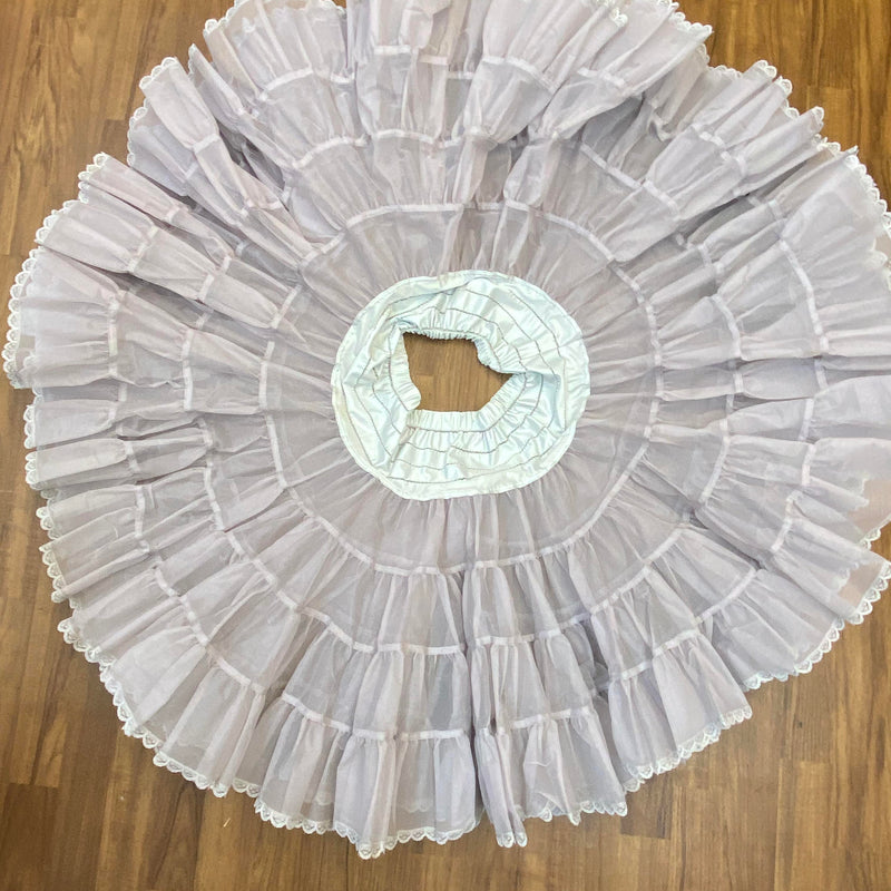 Vintage Petticoat – grauer, tellerweiter Unterrock (Gr. 38–42), 2-lagig & sehr füllig