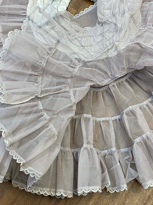 Vintage Petticoat – grauer, tellerweiter Unterrock (Gr. 38–42), 2-lagig & sehr füllig
