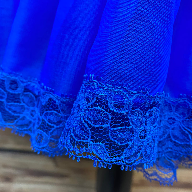 Vintage-Petticoat in Königsblau, Dreilagig – Größe 42