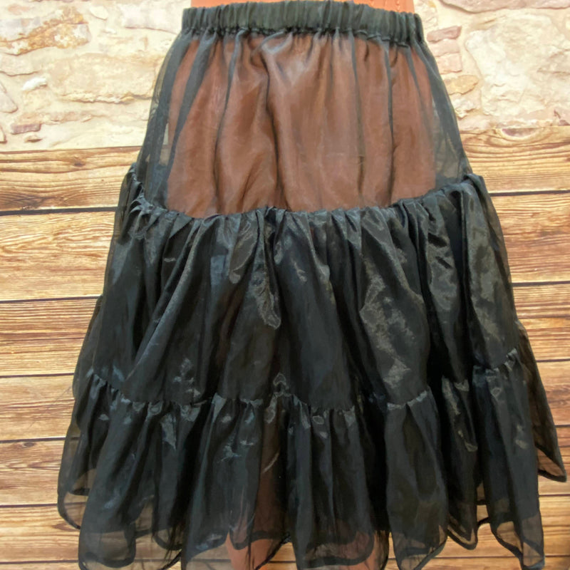 Vintage-Petticoat in Schwarz, Zweilagig – Größe L