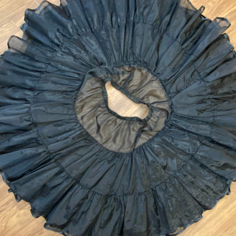 Vintage-Petticoat in Schwarz, Zweilagig – Größe L