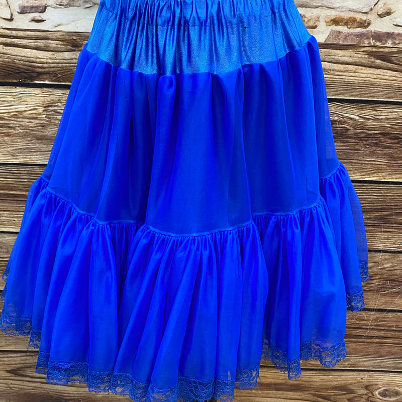 Vintage-Petticoat in Königsblau, Dreilagig – Größe 42