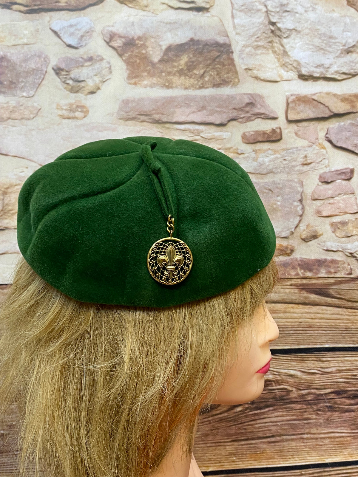 Chapeau pilulier de haute qualité pour femme, vert vintage, taille 57