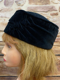 Chapeau pour femme de haute qualité, chapeau pilulier d'occasion noir, taille 57 