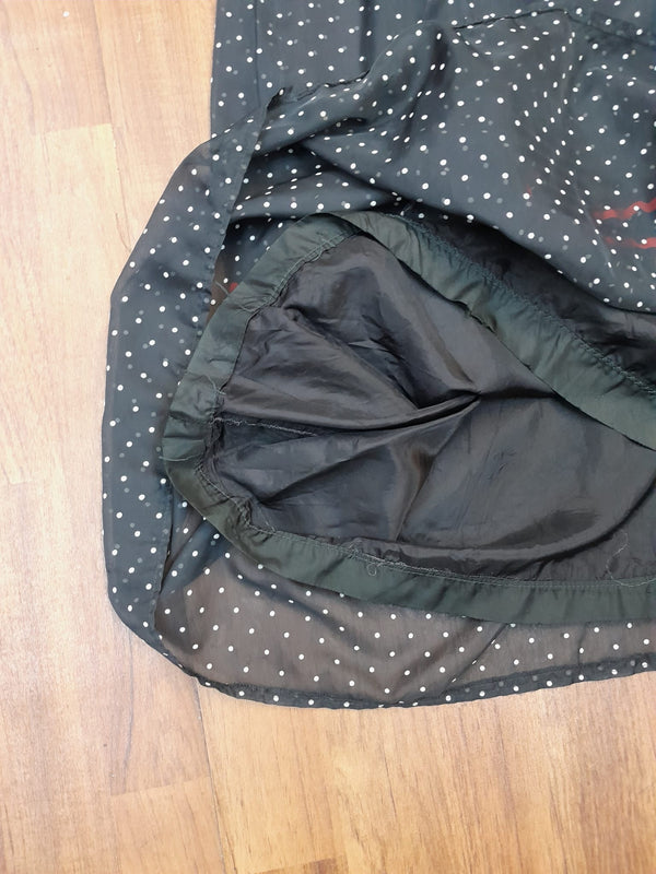 Vintage Polka-Dot Kleid mit roten Akzenten Gr.36