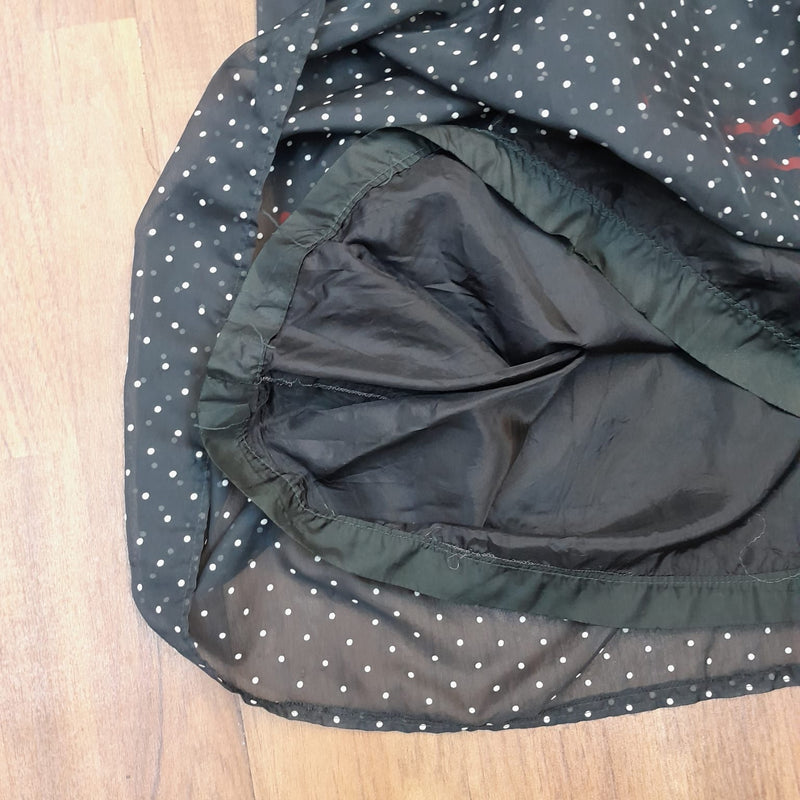 Vintage Polka-Dot Kleid mit roten Akzenten Gr.36