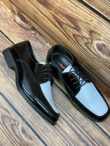 Schwarz und Weiß 20er Jahre Stil Schuhe, Lackschuhe Gr.14 (48,5)