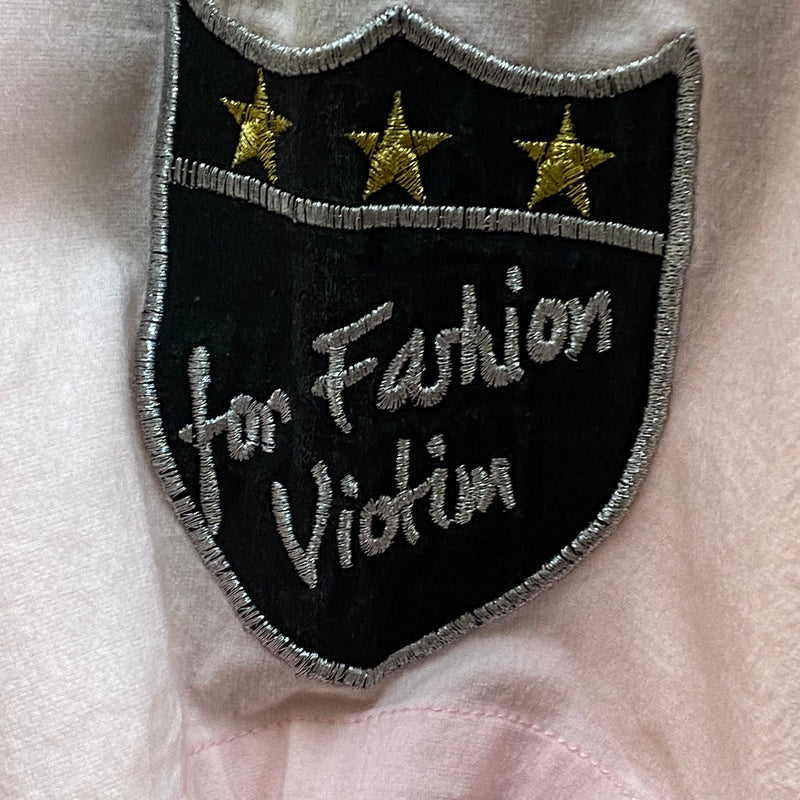 Rockabilly Vintage Hemd Shirt rosa mit Aufnäher Gr.M