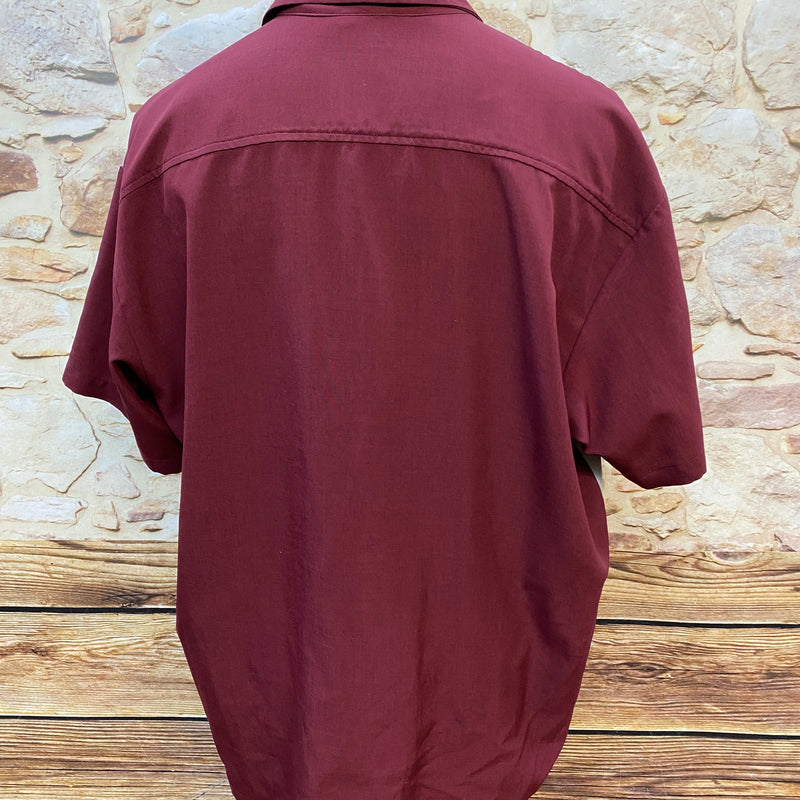 Herren Vintage Steady Last Call Weinrot/Grau Rockabilly Bowling Shirt Gr. XL