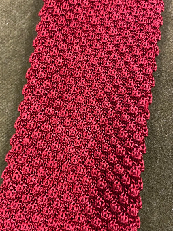 „Schmale rote Herren Strickkrawatte Made in Germany aus Trevira Vintage Mode“