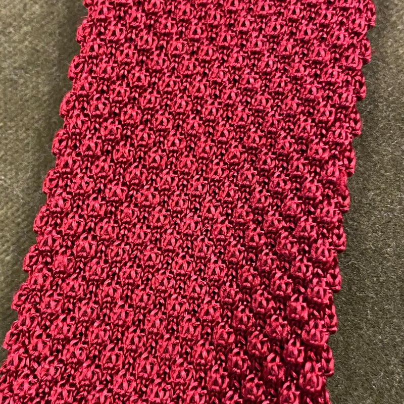 „Schmale rote Herren Strickkrawatte Made in Germany aus Trevira Vintage Mode“