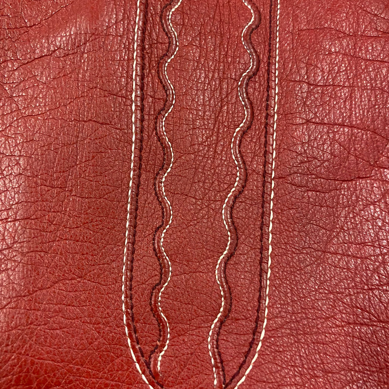Kurze rote Lederhandschuhe für Damen , Vintage Gr.M