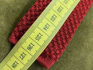 Schmale rote Strickkrawatte Vintage Krawatte Herren