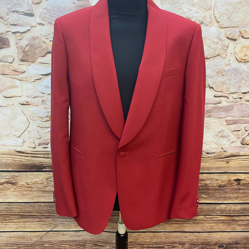 Dinner-Jacke Smoking-Jackett, Herren Sakko Gr.58 in rot