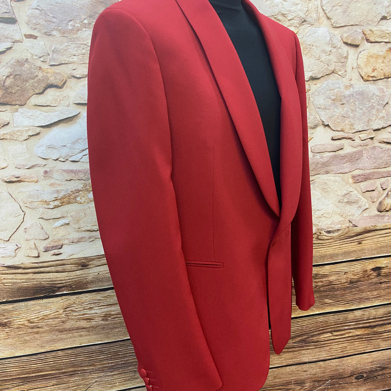 Dinner-Jacke Smoking-Jackett, Herren Sakko Gr.58 in rot