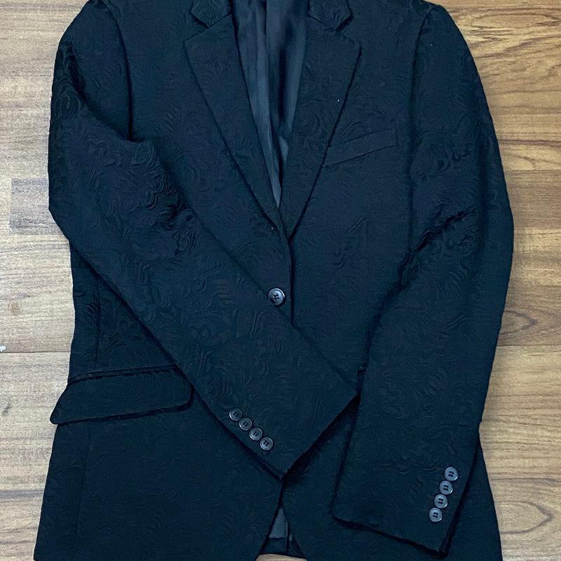 Schwarzes Brokat-Sakko Jacke Herren Gr.48, Ansicht 2