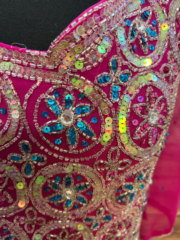 Elegantes Rosa Salwar Kameez – Festliche Pracht in Größe L
